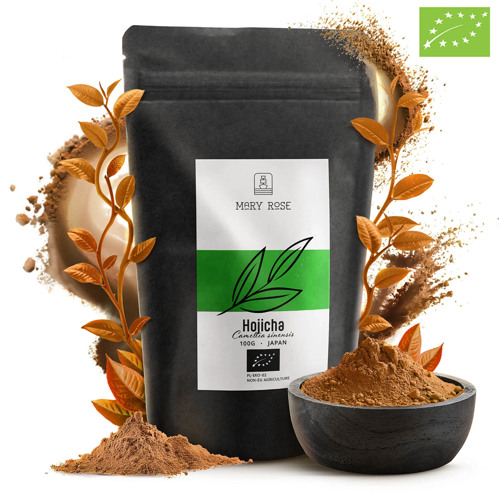 Mary Rose Hojicha Powder BIO Packaging