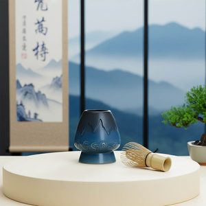 Kusenaoshi – Keramische chasen houder – Mountain (blauw)