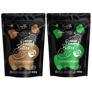 Set pindakaaspoeder Nustino: Classic + Coconut 2x400g