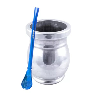 Palo Santo Mate Beker + Bombilla Gringo Blauw