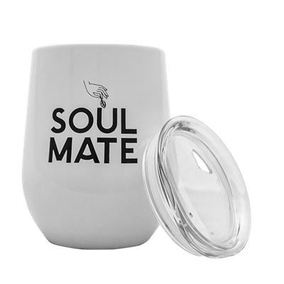 TermoLid – thermobeker voor yerba mate met deksel – Soul Mate (wit) – 350 ml