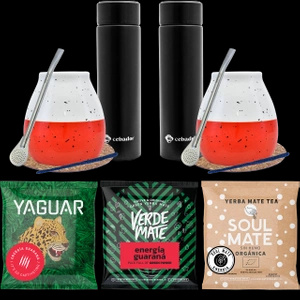 Yerba Mate starter kit voor paren thermos 3x50g