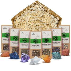 Esoterische set: 7 chakra theeën + 7 stenen - geschenkset