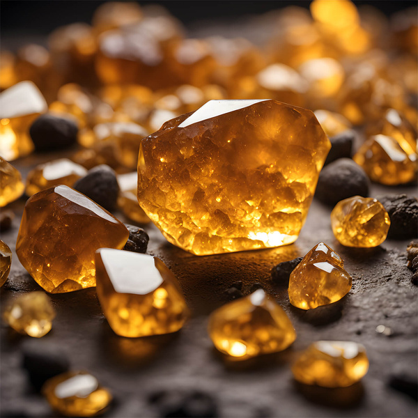 Citrien (ruwe steen) 1 stuk.