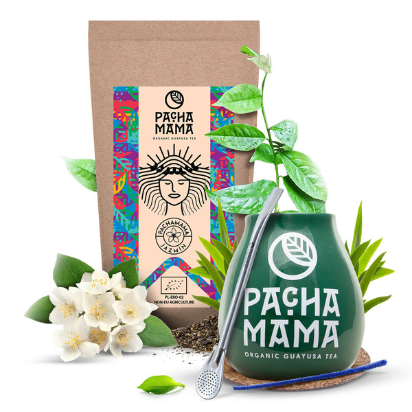 Set Guayusa Pachamama Jazmín 100g + Kalebas + Bombilla