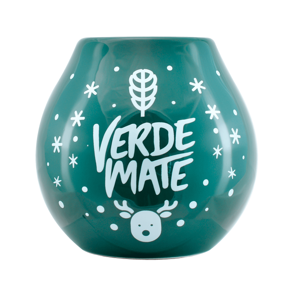 Keramische kalebas met Verde Mate logo - Wintertijd 350ml