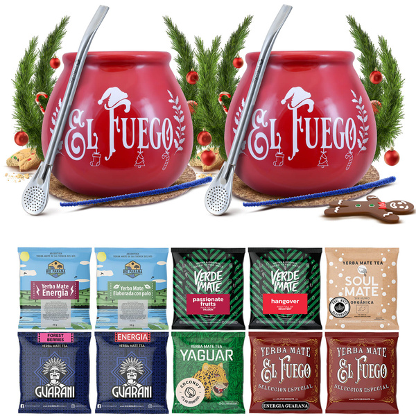 Yerba Mate Set VOOR TWEE Kalebas Bombilla