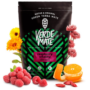 Yerba Mate set Verde Mate Raspberry 500g Kalebas + Bombilla