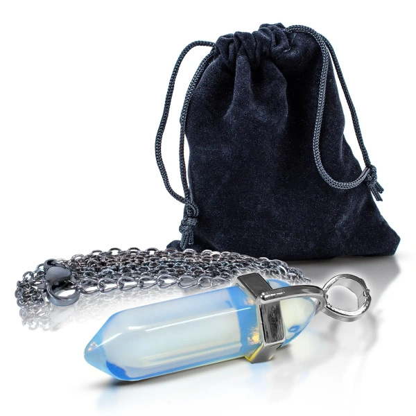 Hanger met opaliet in zakje + ketting