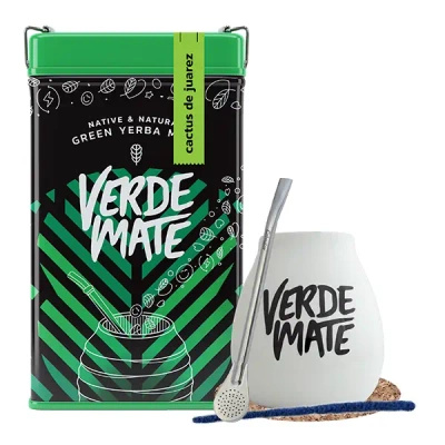 Set Yerbera Verde Mate Cactus de Juarez 0,5kg