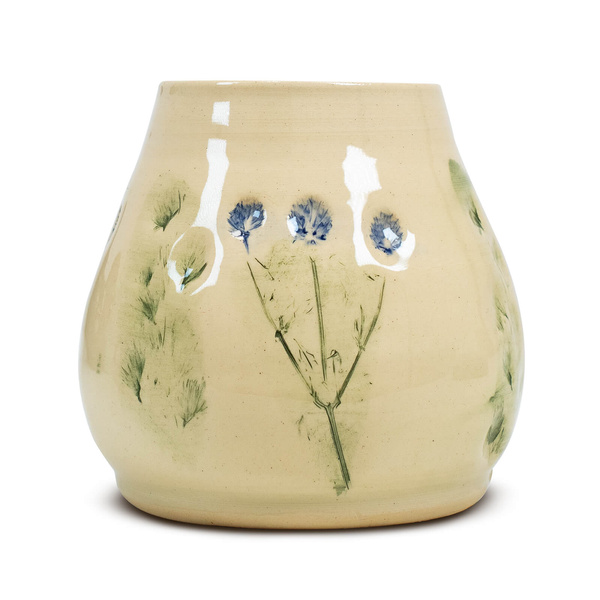 Keramische kalebas Flora Blue 300 ml – Crater-serie