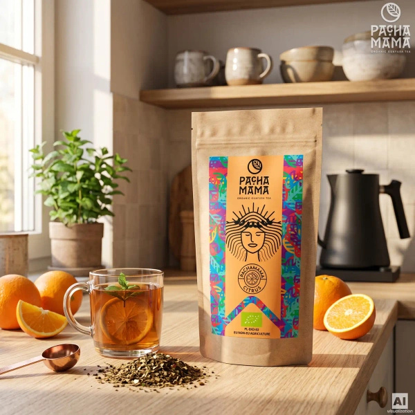 Set Guayusa Pachamama Citrus 100g + Kalebas + Bombilla