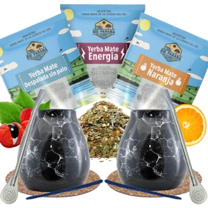 Yerba Mate Set VOOR TWEE Kalebas + Bombilla