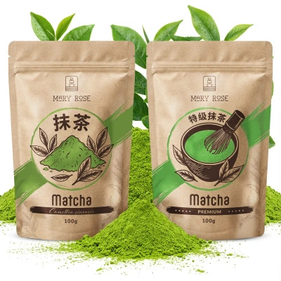 Set van 2 Chinese matcha‑theeën: premium + culinair