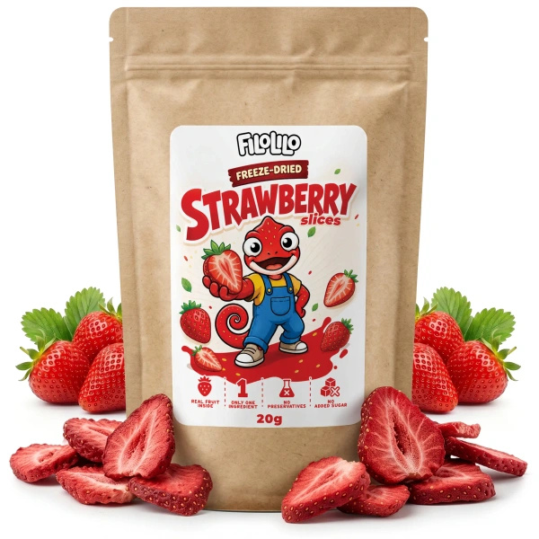 FiloLilo – Gevriesdroogde aardbeien (schijfjes) 20 g