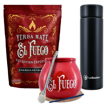 Yerba Mate El Fuego MOC 500g kalebas thermoskan set