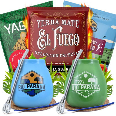 Yerba Mate Energia Set VOOR TWEE Kalebas Bombilla