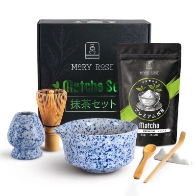 Geschenkset: Japanse premium matcha + matchawan + bamboeaccessoires