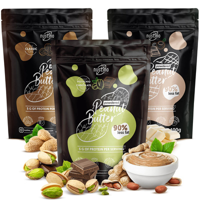 Nustino pindakaaspoeder set: verschillende smaken 3x400g
