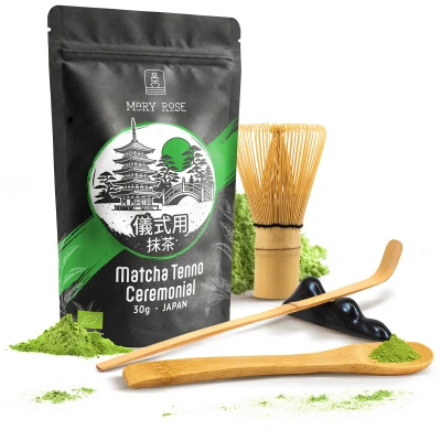 Ceremonieel set voor het zetten van matcha-thee: Japanse BIO matcha 30g + accessoires