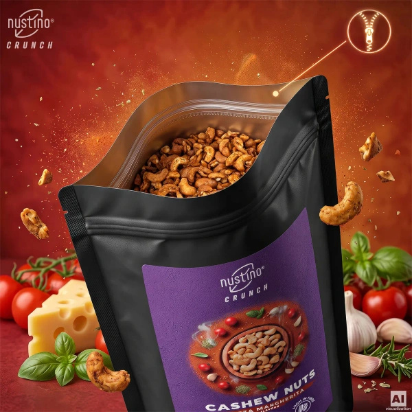 Nustino Crunch – Geroosterde cashewnoten – Pizza Margherita Flavour 100 g