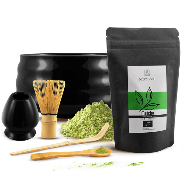 PREMIUM set voor het zetten van matcha-thee: Japanse BIO matcha 30g + accessoires