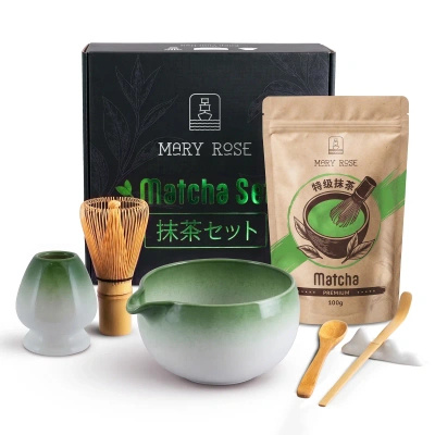 Cadeauset: premium matcha + matchawan + bamboeaccessoires