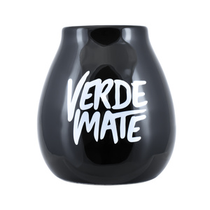 Keramische mate-kalebas met Verde Mate-logo (zwart) 350 ml
