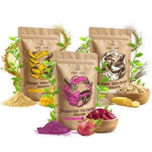 Set met kleurrijke matcha’s: Yellow Matcha + Pink Matcha + White Matcha