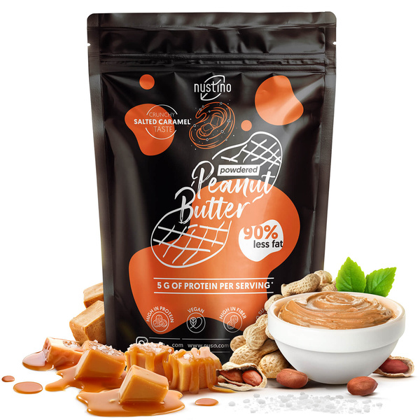 Set pindakaaspoeder Nustino: Raspberry + Salted Caramel + Matcha 3x400g