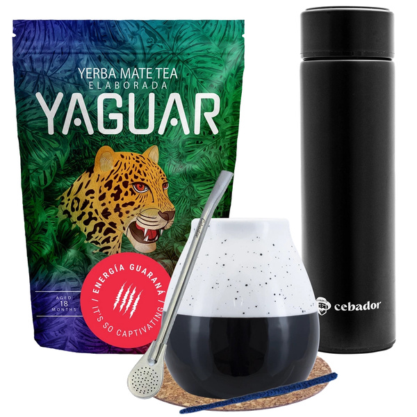Yerba Mate Yaguar Energia 500g set + Thermosfles