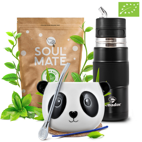 Yerba Mate Set Soul Mate Elaborada 500g 0,5kg Yerbomos + Kalebas + Bombilla