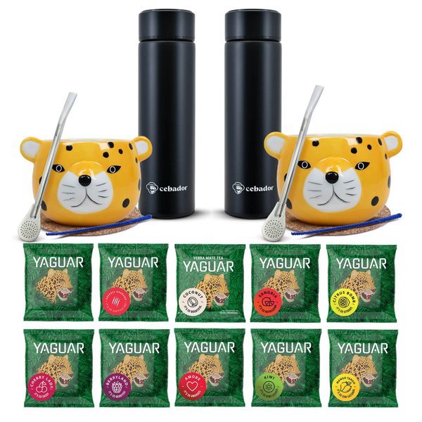 Yerba Mate Thermos Bombilla Set voor Twee 500g