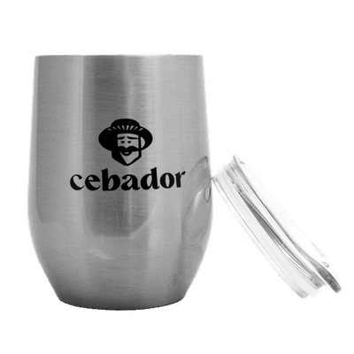 TermoLid – thermobeker voor yerba mate met deksel – Cebador (zilverkleurig) – 350 ml