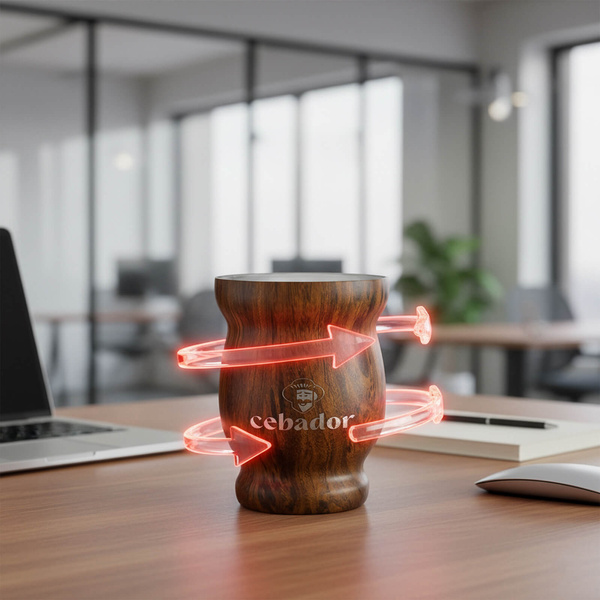 TermoMate Cebador – thermosbeker voor yerba mate – 190 ml (houtkleur)