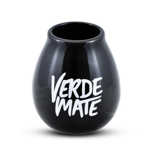Keramische mate-kalebas met Verde Mate-logo (zwart) 350 ml