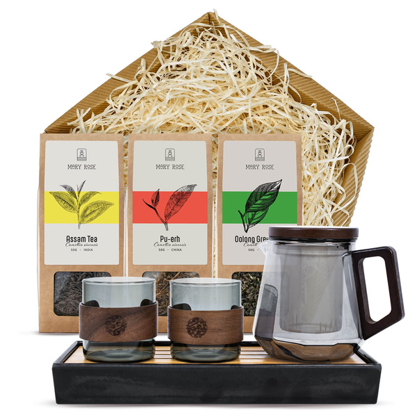 Mary Rose cadeauset: losse thee + accessoires voor het theedrinken