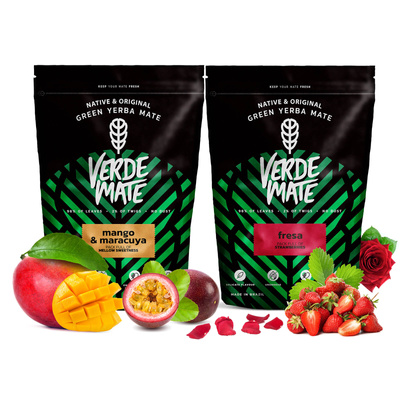 Yerba Verde Mate Mango Passievrucht Aardbei 2x500g