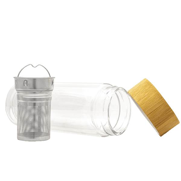 Mate to Go - glazen thermosfles met infuser - 300 ml