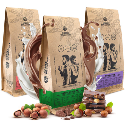 Koffieset Bro Coffee Roastery Costa Rica San Rafael + Nicaragua Colibrí Azul + Brazil Samba 3x1kg (3kg)