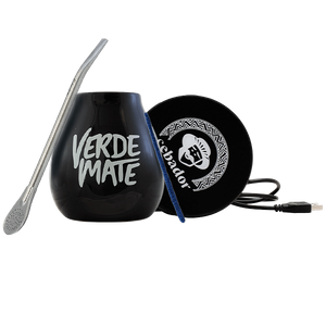 Yerba Mate Accessoireset: USB-kopverwarmer + Kalebas + Bombilla