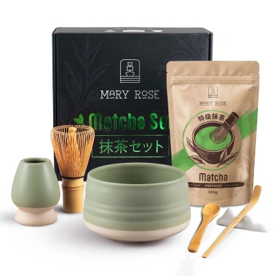 Cadeauset: matcha + matchawan + bamboeaccessoires