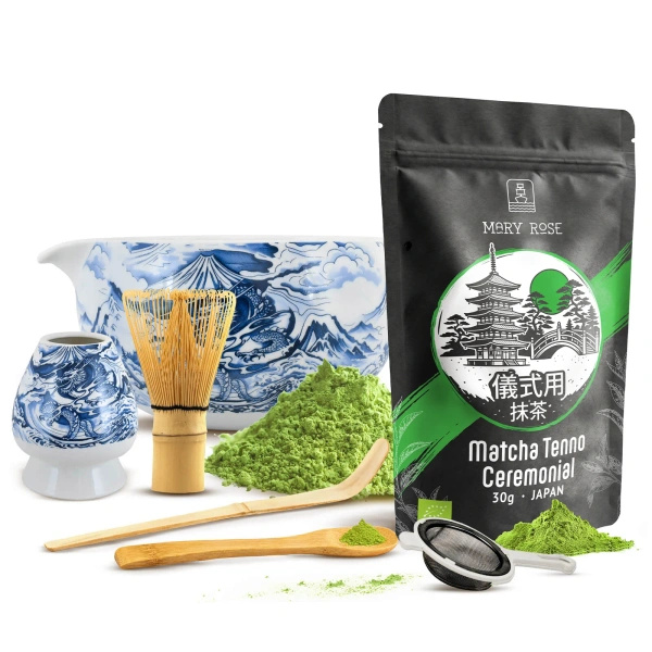 Ceremonieel set voor het zetten van matcha-thee: Japanse BIO matcha 30g + accessoires