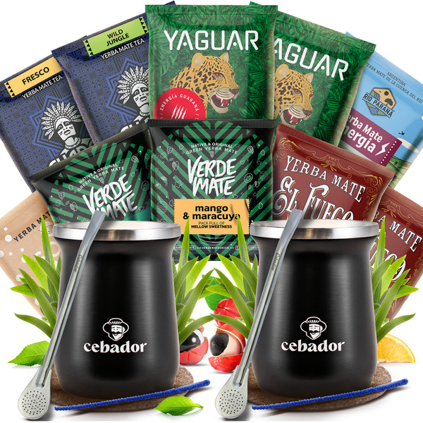 Yerba Mate Set voor twee 10x50g 500g 2x TermoMate + 2x Bombilla
