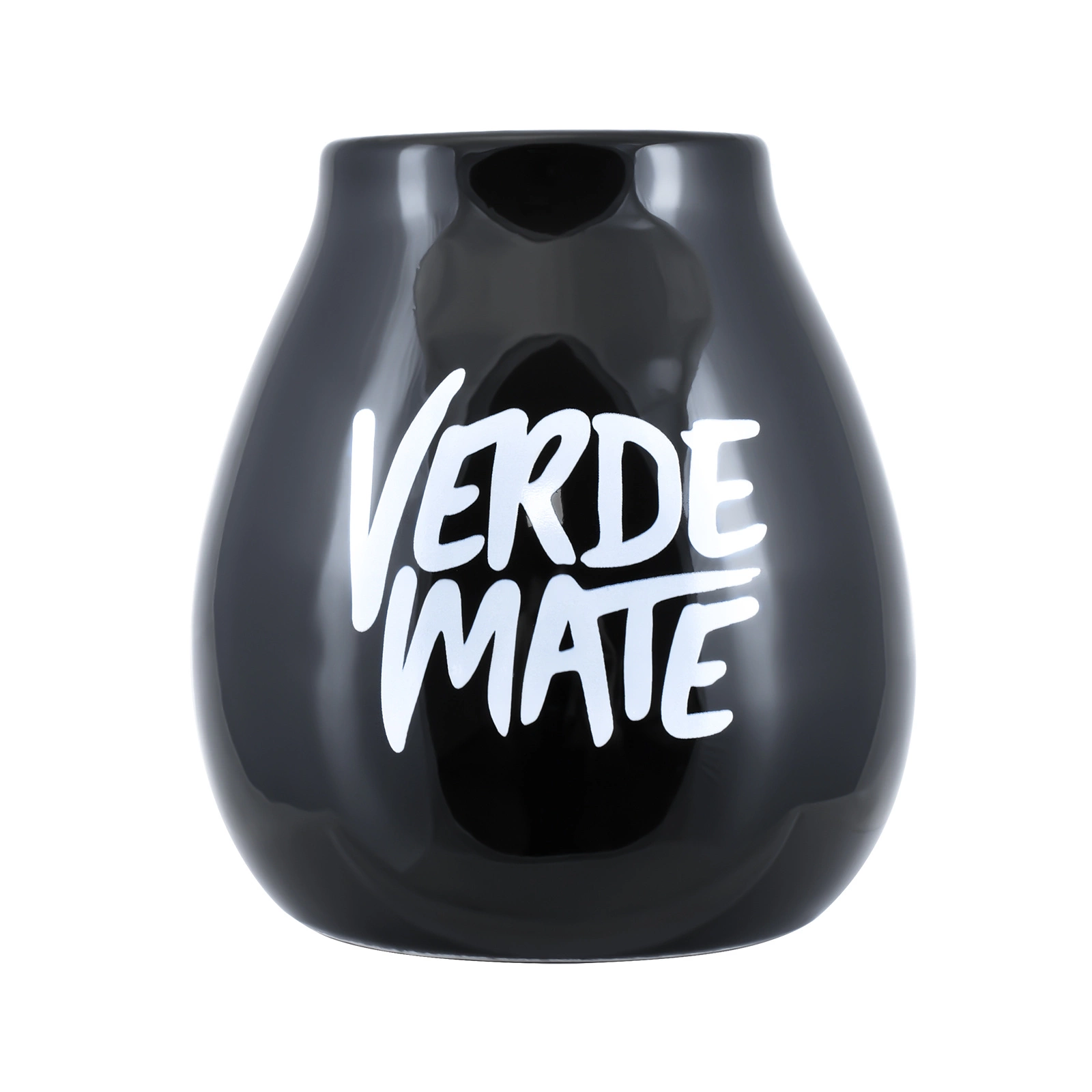 Zwarte keramische matebeker met Verde Mate-logo 350 ml