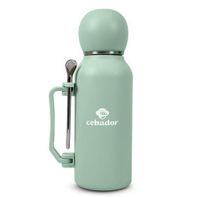 YerbaGo – Thermos met kalebas en bombilla 1,3 L – pistache