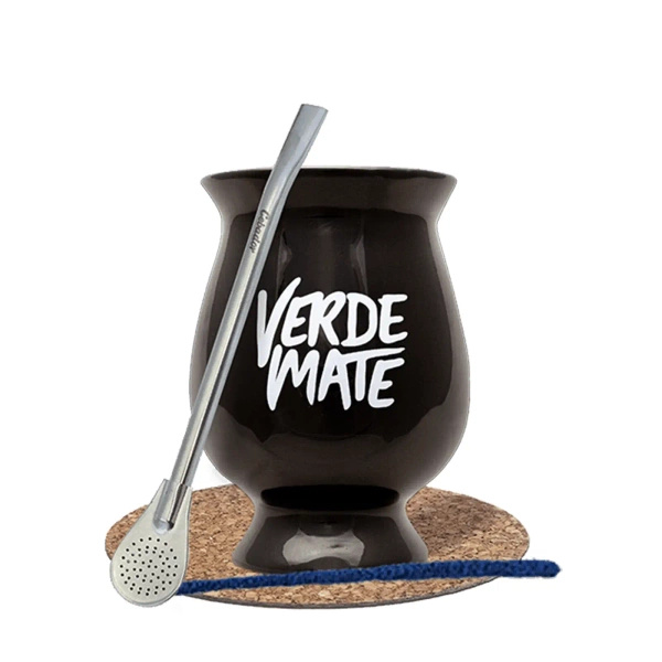 Starterset Mate beker/kalebas + Bombilla 19cm Yerba Mate