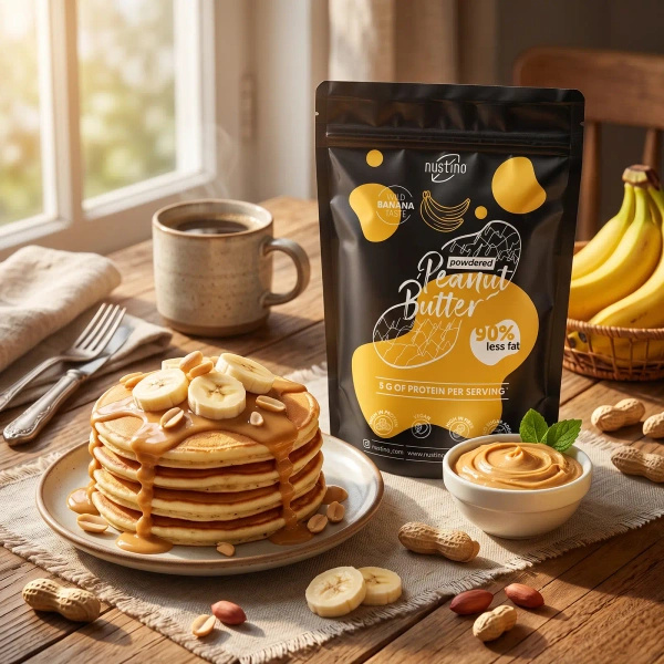Pindakaaspoeder set Nustino: Classic + Banana 2x400g