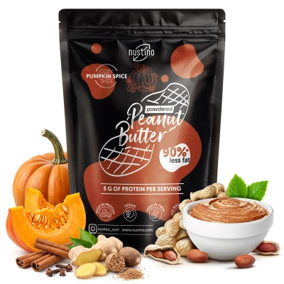 Nustino – Pindakaas in poedervorm – Pumpkin Spice (geen suiker toegevoegd) 400 g