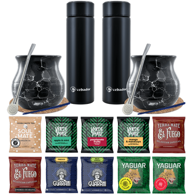 Yerba Mate Thermos Bombilla Set voor Twee 500g